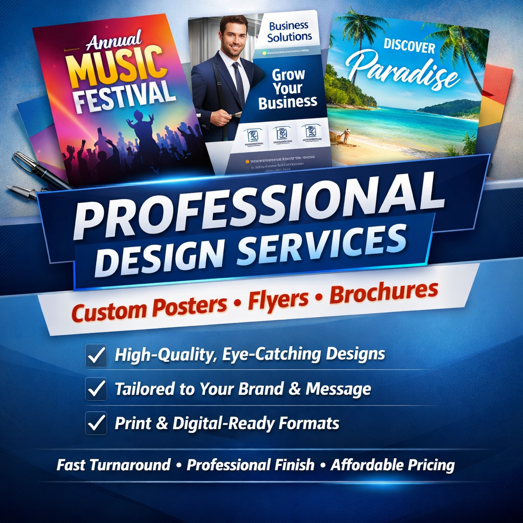 Professional Custom Poster, Flyer, and Brochure Design Services